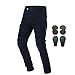 Takuey Men Motorcycle Riding Pants Motorcross Denim Jeans with 4 Protect Pads Equipment Racing Knight Trousers Black (XL=33-34)