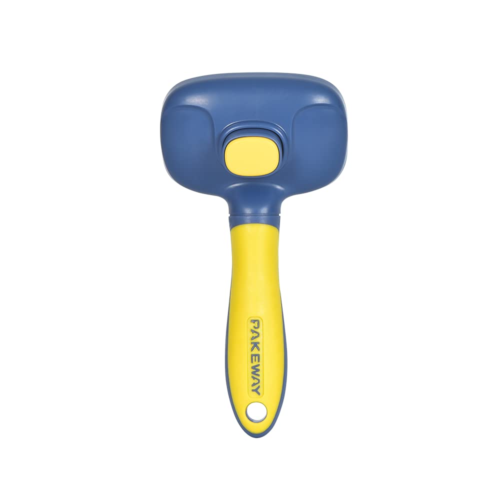 PAKEWAY Cat and Dog Grooming Brush, Self-Cleaning Slicker Brush for Shedding, Massage Combs for Short, Medium & Long Hair Pets