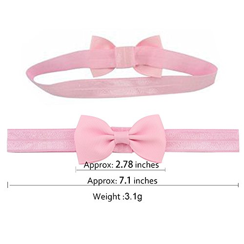 image for WillingTee 2.75 Inch Grosgrain Ribbon Hair Bows Headbands for Baby Gir