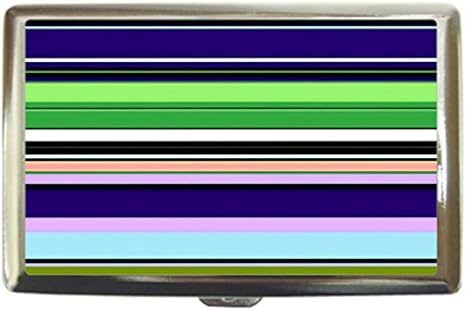 Amazon.com : Modern Stripes Purple Blue Green Custom Business Name Card Money Credit Card Holder ...