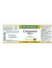 Cápsulas de canela de 0.03 oz, 100 cápsulas de Nature's Bounty, 074312140204, paquete de de 3, 3, 3