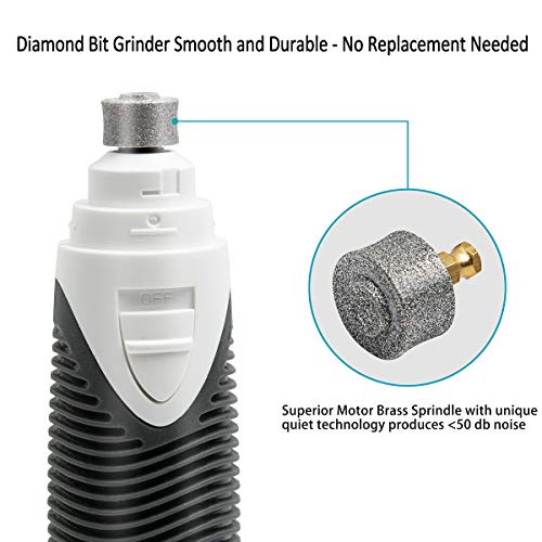Dog Nail Grinder Pet Nail Clippers Complete Manicure Grooming Tool Kit for Small Medium Large Animals Cats Upgraded Quiet Painless Avoid Over-Cutting Rechargable Grinder