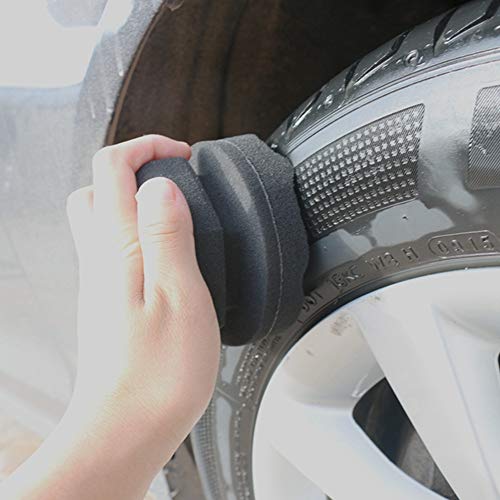 Tire Dressing Shine Applicator (4 Pack), Round Grip Deeper Tire Brush