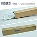 JESLED 4FT T8 LED Type B Tube Light Bulbs, 24W 5000K Daylight White, 3000LM, 4 Foot T12 LED Replacement for Flourescent Tubes, Ballast Bypass, Dual-end Power, Clear, Warehouse Shop Lights (12-Pack)