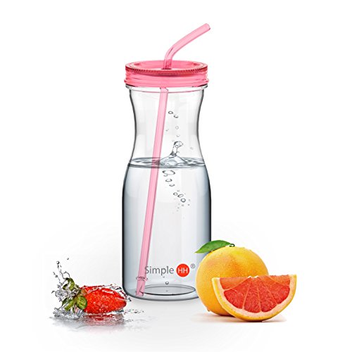 With Straw By Simplehh: Bpa Free Cold Drink/water Container 