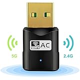 QICCONN 600Mbps USB WIFI Adapter, Mini Dual Band AC600 2.4G/5G WIFI Dongle Wireless Network Adapter for Desktop Laptop PC, Support Windows 10/8.1/8/7/Vista/XP(32/64bits) Mac OS X 10.4-10.12.2