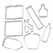 Foose Brand Back To School Teacher Appreciation Cookie Cutter 7 Pc Set –School Book, Ruler, Crayon, Scissors, Rectangle, apple, and pencil Cookie Cutters Hand Made in the USA from Tin Plated Steel
