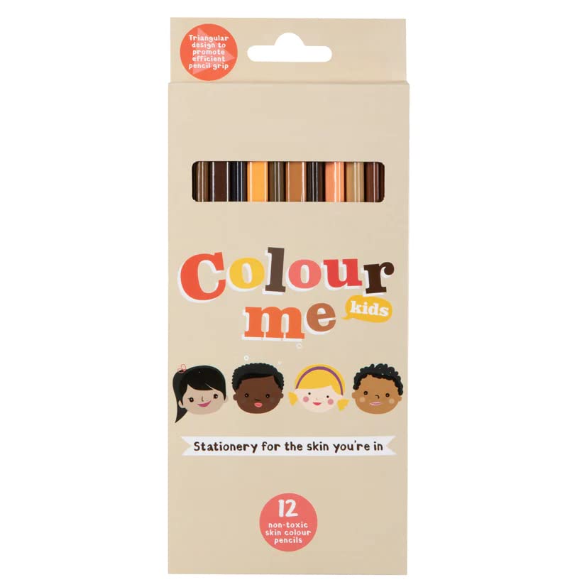 Colour Me Kids® Skin Tone Pencils - 12 Inclusive, Non-Toxic Colours Chosen by Children | Diversity-Inspired Colouring Crayons, Designed in South Africa