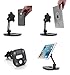 AboveTEK Sleek Magnetic Tablet Stand, Aluminum iPad Cell Phone Stand w/Extra Bonus Metal Disks, 360° Swivel iPhone/iPad Magnet Mount for Kitchen Tabletop Bedside Office Desk Kiosk Reception Display