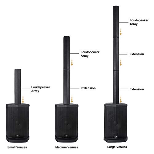 Sound Town Portable Line Array Column PA/DJ System with Sub Bass Module