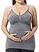 HOFISH Women's Breast Feeding Tops,Maternity Nursing Cami with Build, 2017 with Pads Shelf-Bra/Grey Black White, X-Large
