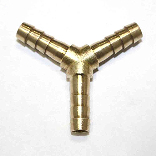 Interstate Pneumatics FBY44 1/4 Inch Brass Hose Barb Y Manifold Fitting