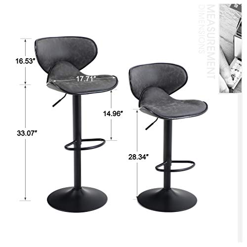 ALPHA HOME Bar Stools Counter Height Adjustable Swivel Bar Chair Modern