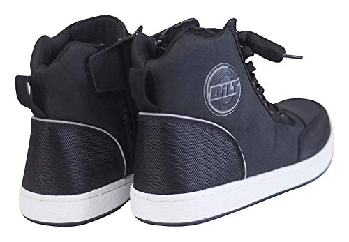 Bilt Dexter Protective Padded Side Zipper Casual Short Boot Sneakers Sport Bike Street Motorcycle Riding Shoes - Black 11