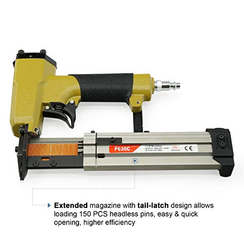 P630C 23 Gauge Pneumatic Micro Headless Pin Nailer with Safety Trigger