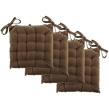 White Dove Chair Pads - Cotton Canvas - Value 4 Pack - Fits 15