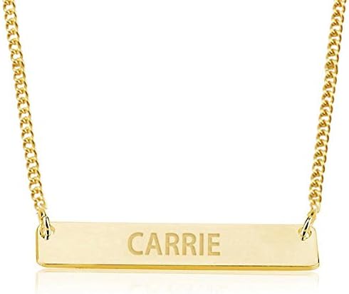Bar Necklace Personalized Bar Name Necklace Custom Made Initial Bar Necklace