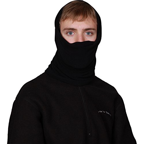 Turtle Fur Micro Fur Stretch Turtle Tube Long Neckwarmer, Black