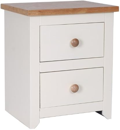 Jamestown 2 Cajones Mesita De Noche Armario En Ingles Antiguo Blanco Suave Acabado Roble A Superior Y Asas Amazon Es Hogar