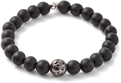 Tateossian Mens Asteroid Bracelet, Matte Black Onyx Bead