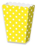 LolliZ® Popcorn Paper Box Yellow/Polka Dots. 12-Pcs Pack