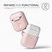 elago Premium Silicone AirPods Case Designed for Apple AirPods 1 and 2, Front LED Visible [Lovely Pink]