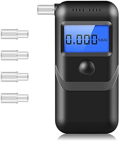 Breathalyzer, [2019 New] Portable AT2700 Breath Alcohol Tester LCD Screen with 5 Mouthpieces for Personal Use