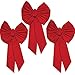 Rocky Mountain Goods Extra Large Red Christmas Bow (Pack of 3) - 35” by 18” - Looped Waterproof Velvet - Outside Bow - for Car, Door, House - Attachment for Hanging
