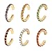 MOEPAPA Ear Cuff Colorful Clip on Hoop Earrings for Women 6pcs set