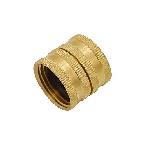 HYDRO MASTER 3/4 Inch Brass Garden Hose Adapter Double Female Quick