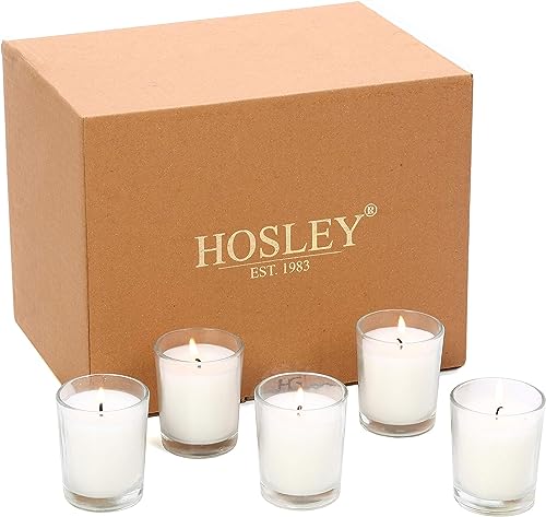 Hosley Ivory Unscented Votive Candles Clear Glass