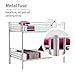 Mecor Metal Bunk Bed-Twin over Twin Undetachable Bunk Beds Frame with Movable Ladder, Metal Slats For Kids/Teens/Adult/Children-Silver