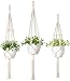 Mkono 3 Pack Macrame Plant Hangers 3 Different Sizes Indoor Outdoor Hanging Planter Basket Flower Pot Holder Boho Home Decor primary