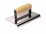 Kraft CF173 6-Inch by 4-Inch 3/8-Inch Radius Cement Edger with Wood Handle