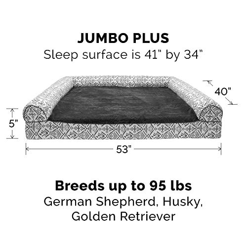 Furhaven Pet Bed for Dogs and Cats Plush and Southwest Kilim Decor