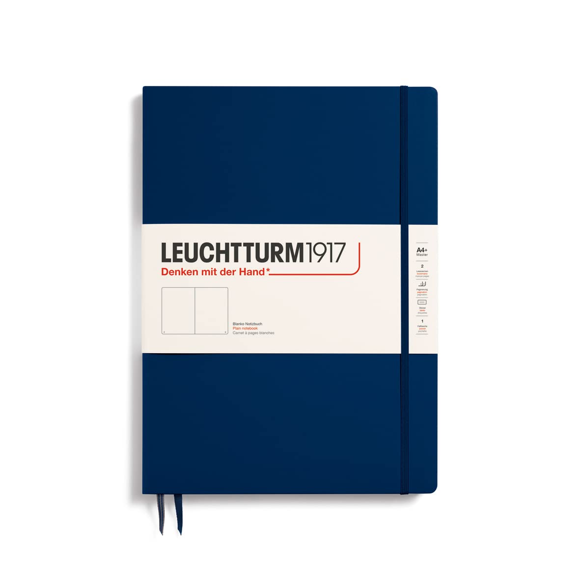 Leuchtturm1923 A4 Plus Master Slim Plain Notebook - Navy