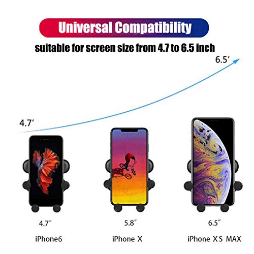 Car Phone Holder, Air Vent Mount Cell Phone Holder, Megafeis Gravity Auto Clamping and Retracting, 360 Degree Viewing Angle for 4.7 to 6.5 inches Mobile Phones. - Thumbnail 3