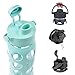 Lifefactory 22-Ounce BPA-Free Glass Water Bottle with Flip Cap and Silicone Sleeve, Turquoise