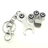 iDoood Set of 4 Car Tire Valve Stem Air Caps Cover + Keychain For Honda