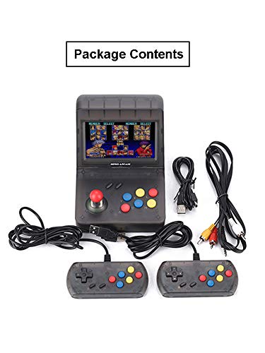 Julyfox Mini Arcade Games Machine Portable, Handheld Retro Game Consoles 3000 Classic Arcade Video Games W/Joystick 4.3 inch TV Support Contra Street Fighter Donkey Kong Galaga for Kids 80s 90s Black