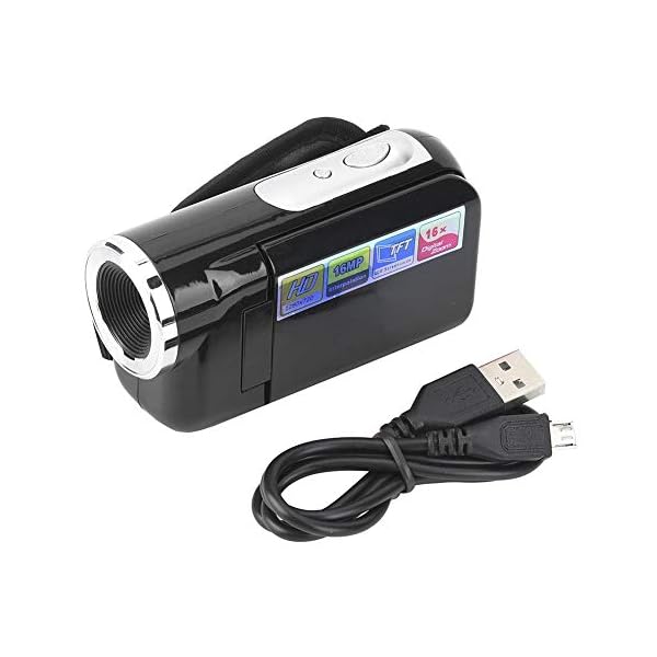 Videokamera Camcorder, 2 Zoll TFT LCD Sceen Vlogging Kamera Recorder HD Digital 16X Zoom Camcorder mit Micro USB für…