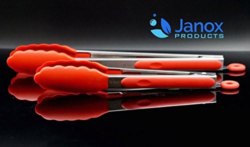 Silicone Tongs for Salad, Asparagus, Grill, Turner and Appetizer. Set of 2 Stainless Steel Kitchen Tongs (9-inch and 12-inch) with Silicone Tips