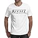 M.STRA Men's Kiesel-Guitars-Logo- Cotton White Short Sleeved T-Shirt