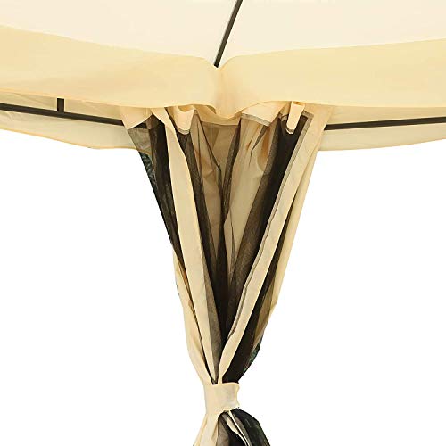 DNNAL Garten-Pavillon, Doppeldachaußen Canopy Marquee Partyzelt Wetter mit Moskitonetz für Villa Hof Sonnenschein… – Bild 5