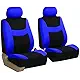 FH Group FB030ORANGE-COMBO Seat Cover Combo Set with Steering Wheel Cover and Seat Belt Pad (Airbag Compatible and Split Bench Orange)