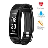 instecho Fitness Tracker, Custom Activity Tracker with Heart Rate Monitor, Multiple Sport Modes Smart Watch Men, Women and Children Waterproof Bluetooth Pedometer