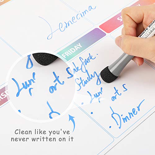Lemecima Dry Erase Calendar Board Set Magnetic for Refrigerator Monthly Weekly Organizer& Daily Notepad Fridge Whiteboard 3PCS with 3 Markers and 4 Magnets Schedule Planner