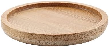 T4U 3.25 Inch Round Bamboo Tray Sandy beige