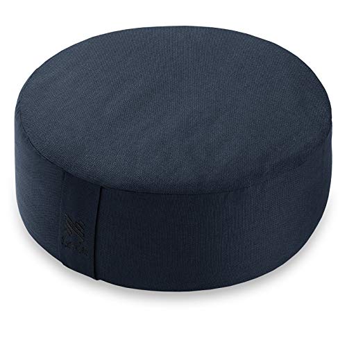 Node Fitness Organic Cotton 14″ Round Zafu Meditation Cushion – Blue