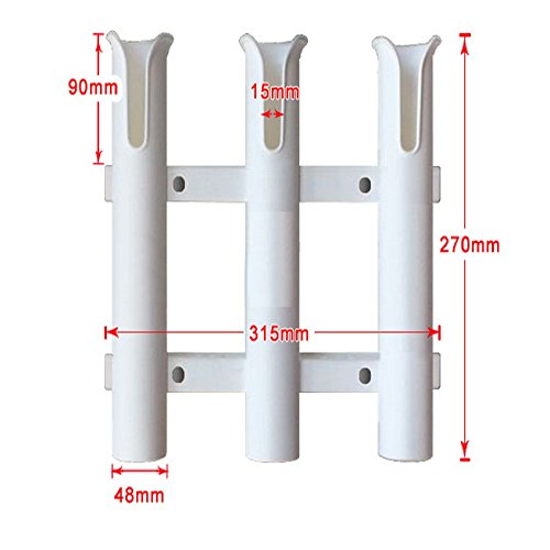 BigTron Angel Rutenhalter EIN Stück 3-Fach/Racks/Pole, Seitlich Angebracht, Alle Zubehör im Lieferumfang (WeiÃ) für Boot, Kajak, Mauer – Bild 4